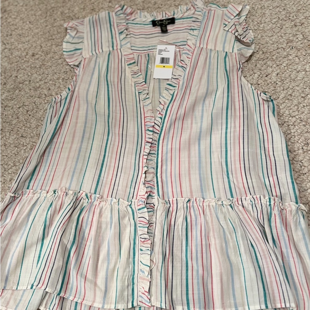 Jessica Simpson blouse with ruffles; size M
